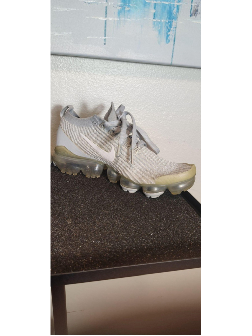 Nike Air VaporMax Flyknit 2 Shoes Womens Size 6 Gray Knit Sneakers AJ6910-100 - Picture 6 of 9